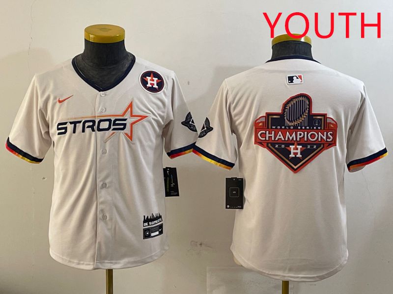 Youth Houston Astros Blank Cream three generations Joint Name 2025 Nike MLB Jersey style 41423->youth mlb jersey->Youth Jersey